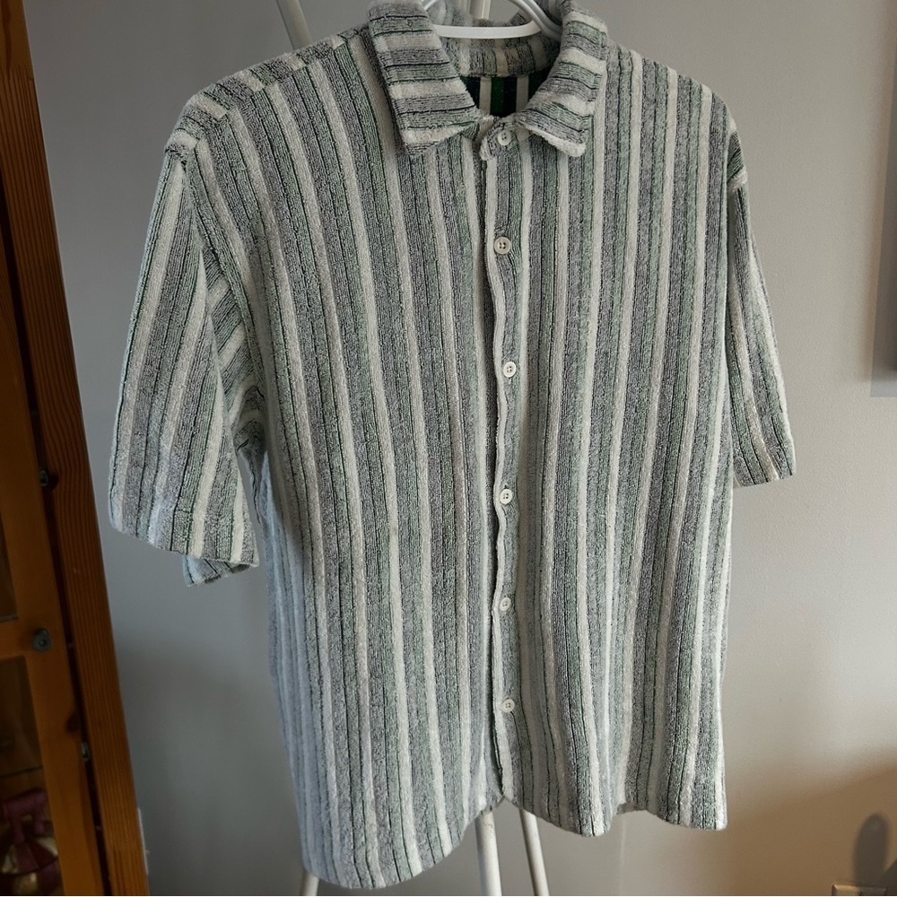 Urban Outfitters Striped Gray and White Shirt